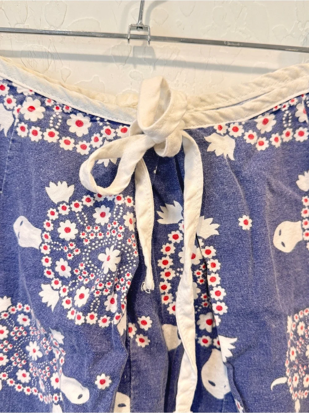 Y2K Roxy Navy Blue Floral Turtle Mini Skirt Size 9 Cotton Vacation Beach